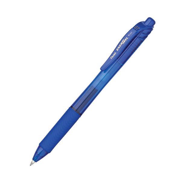 Pentel EnerGel-X Retractable Liquid Gel Pen, Blue, 0.7mm, PK12, 12PK BL107C